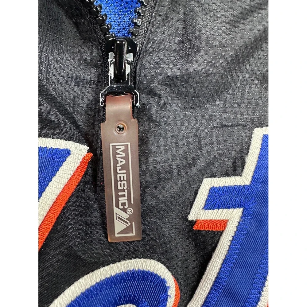 Majestic Authentic New York Mets Windbreaker Jacket‎ Mens XXL Black Blue 1/4 Zip